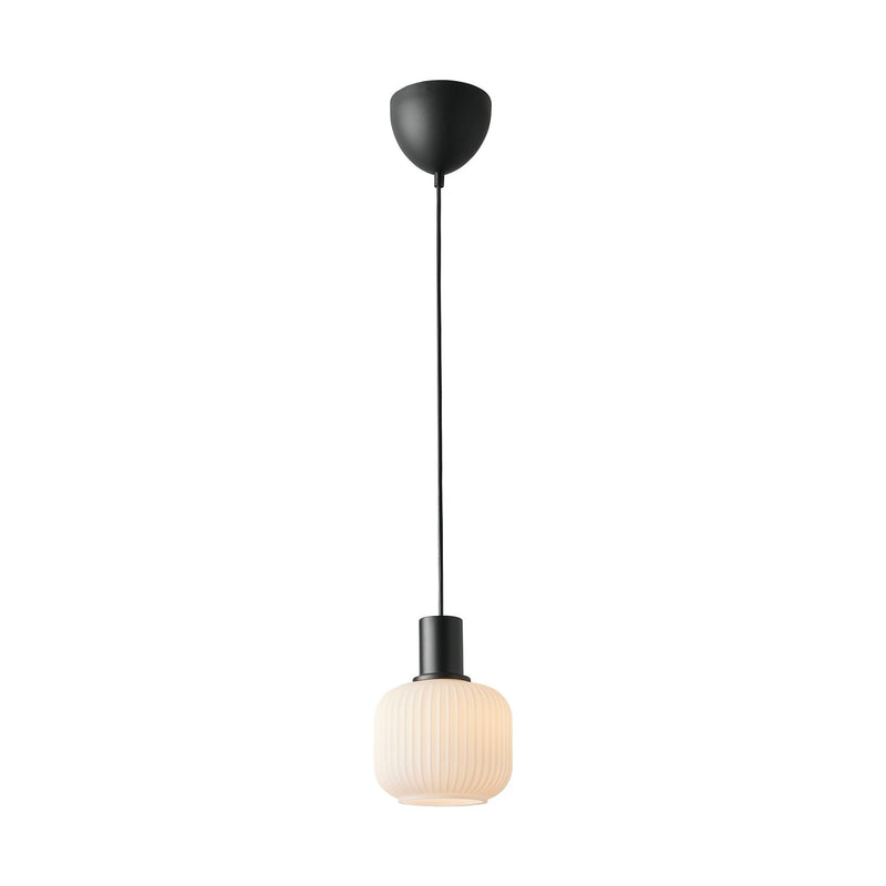 Load image into Gallery viewer, Candeeiro de Teto com Vidro Opalino e Metal Preto MILFORD NORDLUX
