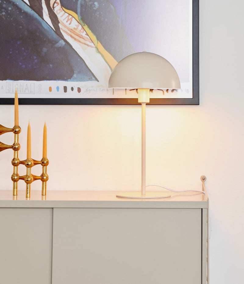 Carregue imagem no visualizador da galeriaCandeeiro de Mesa com Abajur Redondo Bege ELLEN NORDLUX
