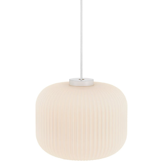 Candeeiro de Teto Suspenso em Vidro Opalino Branco Milford NORDLUX