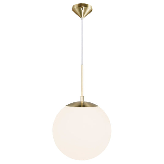 Candeeiro Suspenso em Latão com Vidro Opalino Branco Grant NORDLUX