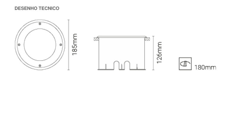 Carregue imagem no visualizador da galeriaLuminária de Encastrar no Solo com Aba de Remate Tromilux
