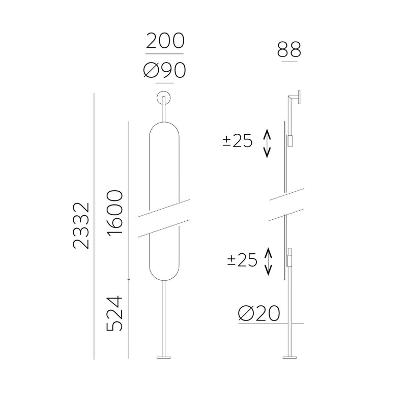 Carregue imagem no visualizador da galeriaEspelho de chão e parede 1600x200mm
