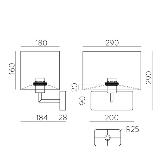 Aplique de Parede branco e acabamento níquel mate