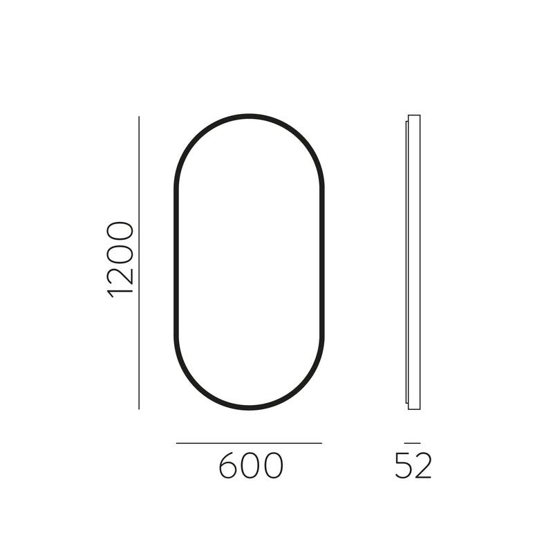 Chargez l&#39;image dans la visionneuse de la galerie, Miroir avec lumière LED 3000k - 1200x600mm
