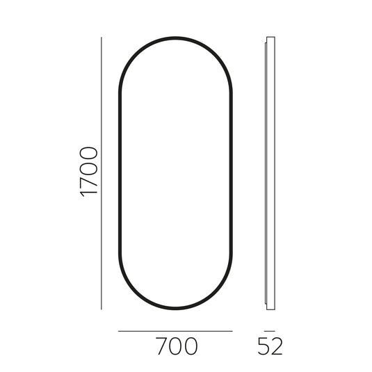 Miroir avec lumière LED 3000k - 1700x700mm