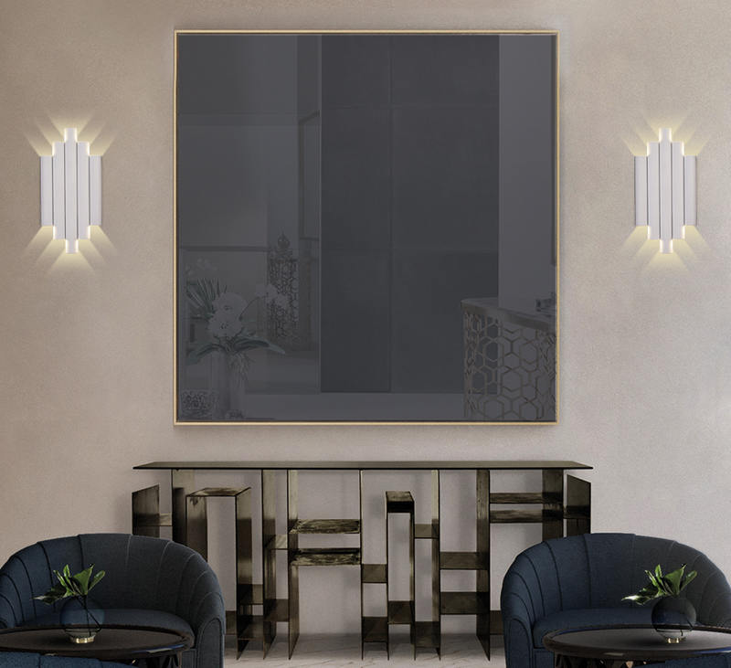 Load image into Gallery viewer, LED Wall Light in textured white metal
