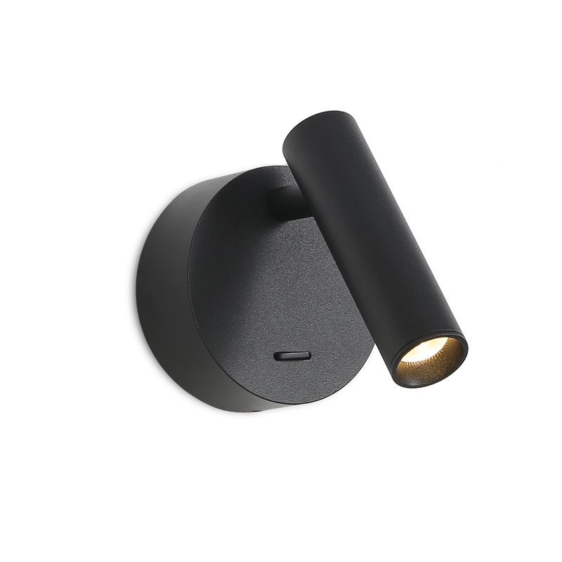 Carregue imagem no visualizador da galeriaAplique de parede, mesa de cabeceira, com luz orientável, em preto
