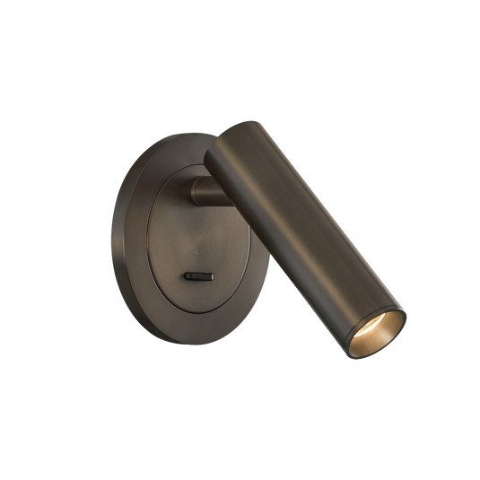 Aplique de Parede com luz orientável, acabamento em bronze