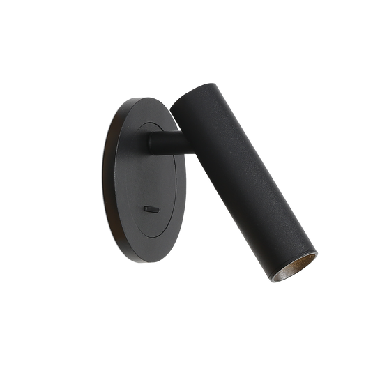 Aplique de Parede com luz orientável, em preto