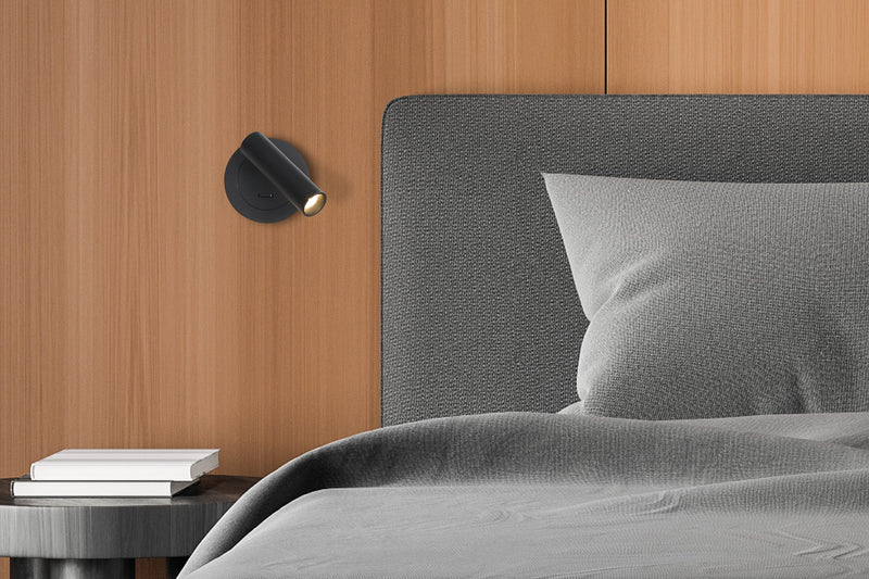 Carregue imagem no visualizador da galeriaAplique de Parede com luz orientável, em preto
