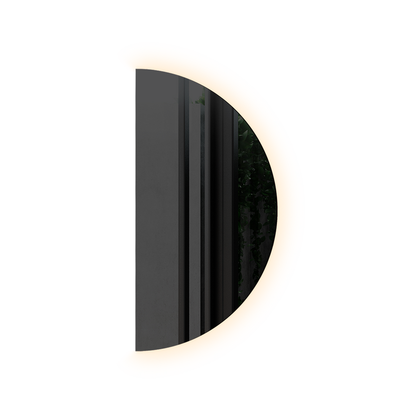 Carregue imagem no visualizador da galeriaEspelho semicircular meia lua com luz Led 3000k
