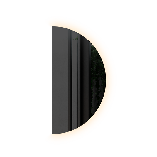 Espelho semicircular meia lua com luz Led 3000k