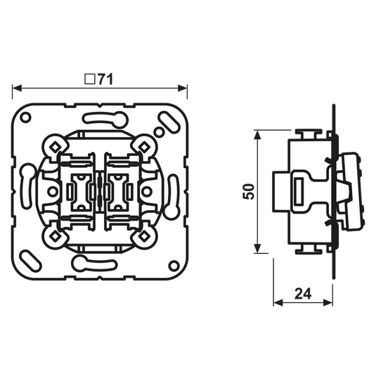 Interruptor duplo sem garras 10 AX 250 V~ JUNG
