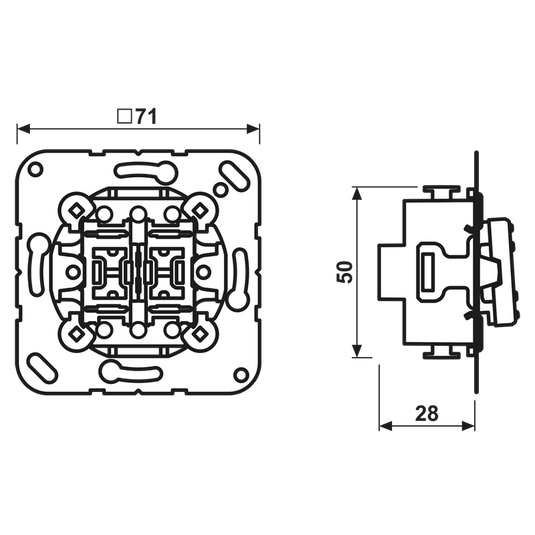 Interruptor duplo comutador duplo 10 AX 250 V~ JUNG
