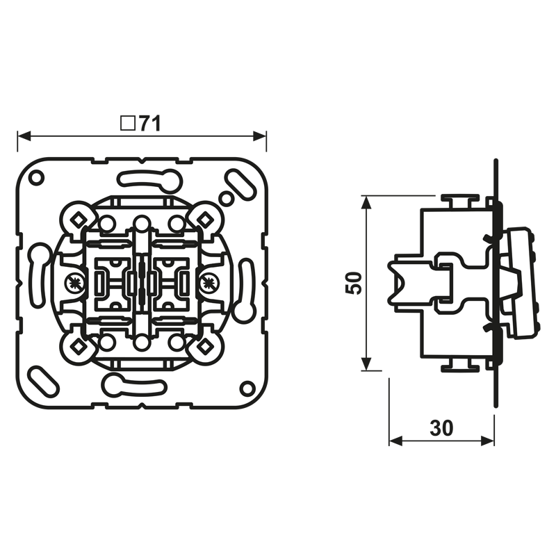 Carregue imagem no visualizador da galeriaBotão de Pressão Duplo comutador 10 A 250 V JUNG 539U
