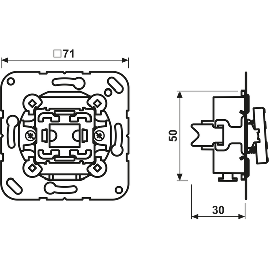 Botão de pressão unipolar NA 10 A 250 V JUNG