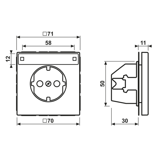 Tomada SCHUKO® 16 A 250 V Alumínio Lacado anthracite Série LS JUNG