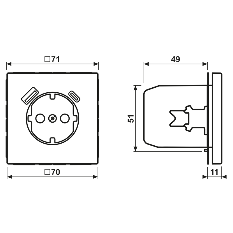 Carregue imagem no visualizador da galeriaTomada SCHUKO® com Carregador USB Tipo A e C Safety Plus LS JUNG
