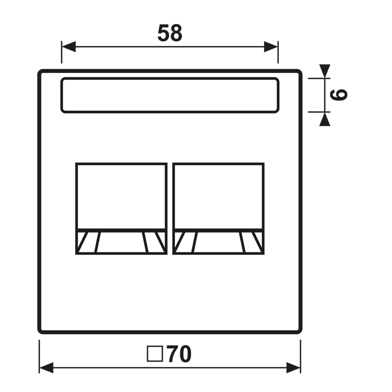 Cargue la imagen en el visor de la galería, Placa central para conectores RJ 2x LS JUNG
