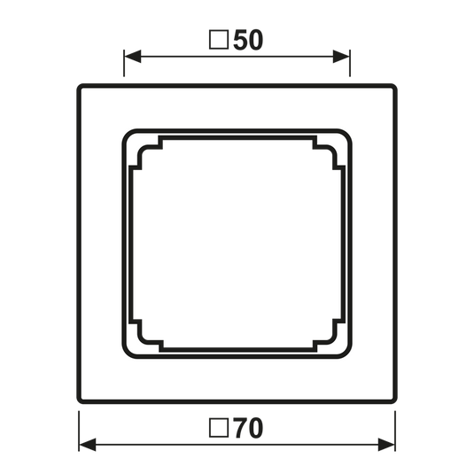 Aro intermédio 50 x 50 mm cinzento claro JUNG