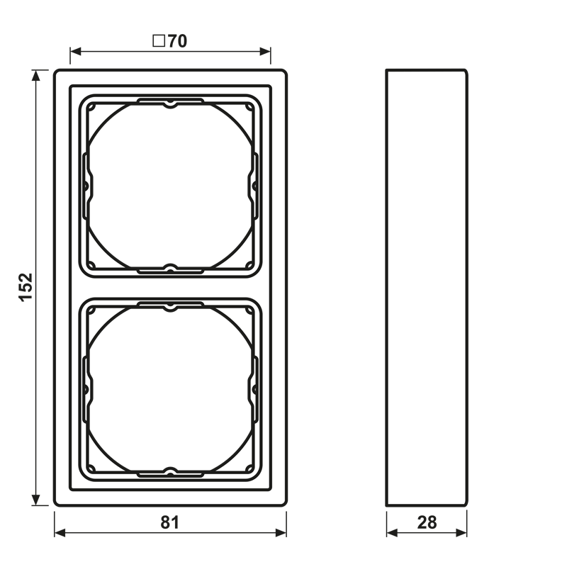 Carregue imagem no visualizador da galeriaAro Duplo 28 mm Branco para Montagem Vertical e Horizontal LS 990 JUNG
