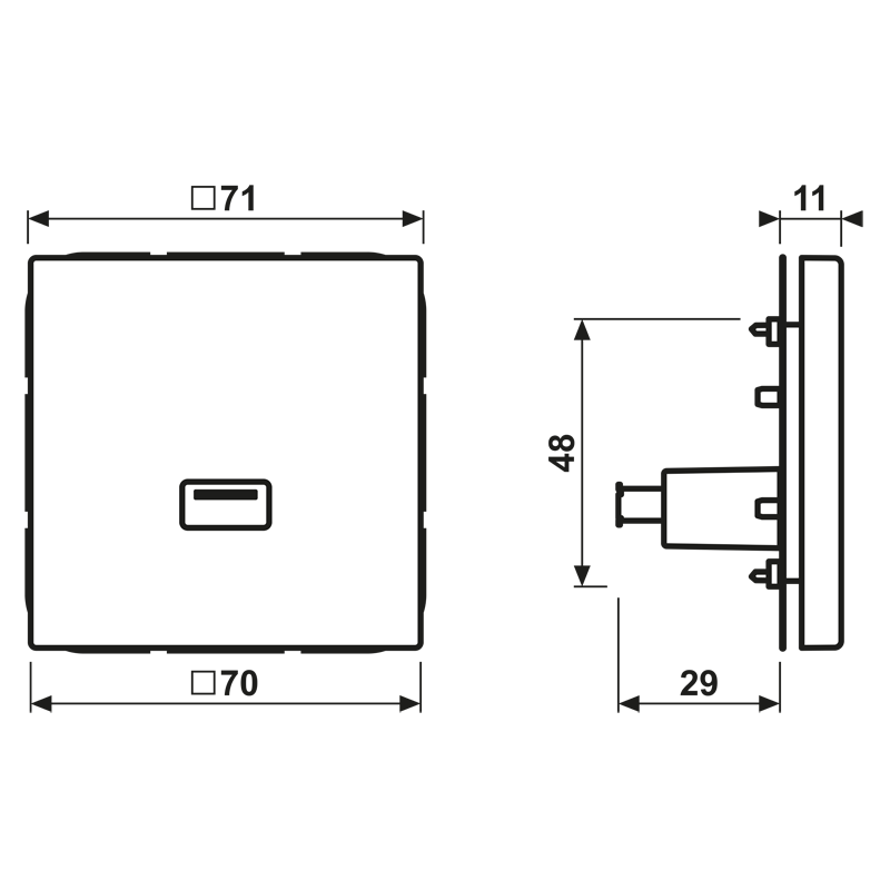 Cargue la imagen en el visor de la galería, Adaptador USB 2.0 em Termoplástico Cinzento Claro Série LS JUNG
