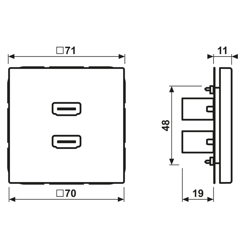 Carregue imagem no visualizador da galeriaAdaptador HDMI 2 x Termoplástico Cinzento Claro LS JUNG
