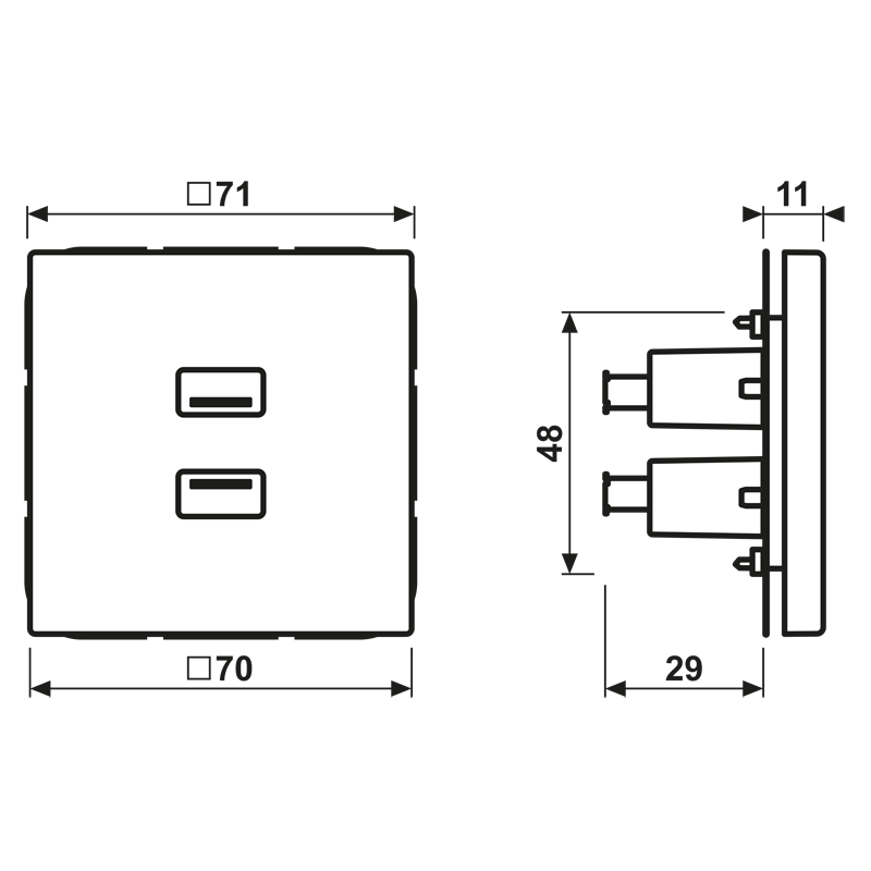 Carregue imagem no visualizador da galeriaAdaptador 2 x USB 2.0 em Termoplástico Cinzento Claro LS JUNG
