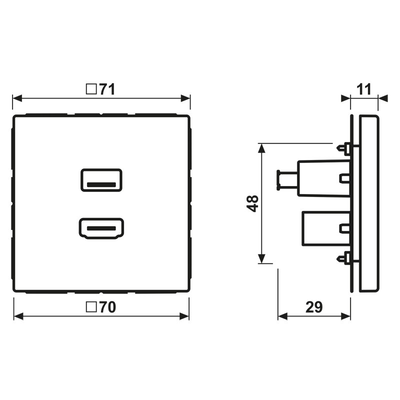 Chargez l'image dans la visionneuse de la galerie, Adaptador HDMI / USB 2.0 em Termoplástico Cinzento Claro LS JUNG
