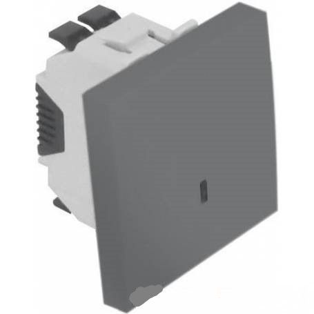 Efapel – Unipolarer Schalter 2 Module, mattschwarz, 45011 SPM – Quadro 45-Serie