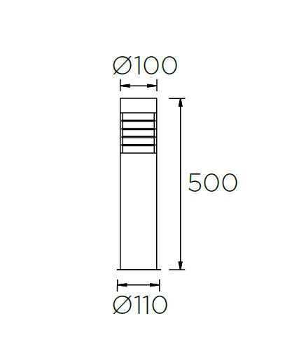 Balizador Priap 50cm  LEDS C4 55-9239-CA-M2 
