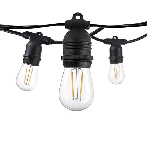 Cabo com 15 lampadas E27 IP65 com 14,4 metros Preto 