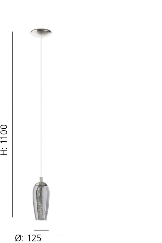 Candeeiro de Tecto Suspenso Eglo Farsala 96343 Preto Fumado