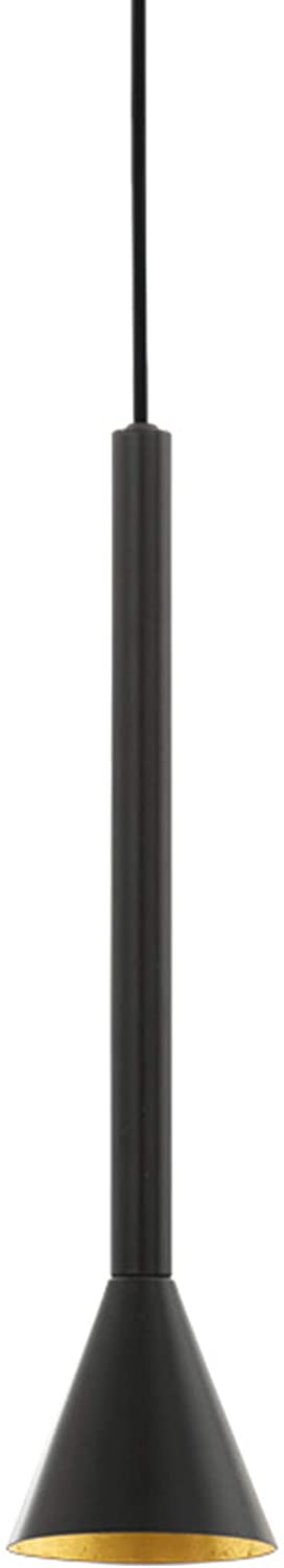 Cargue la imagen en el visor de la galería, Candeeiro de Tecto Suspenso LED Preto e Ouro CORTADERAS EGLO
