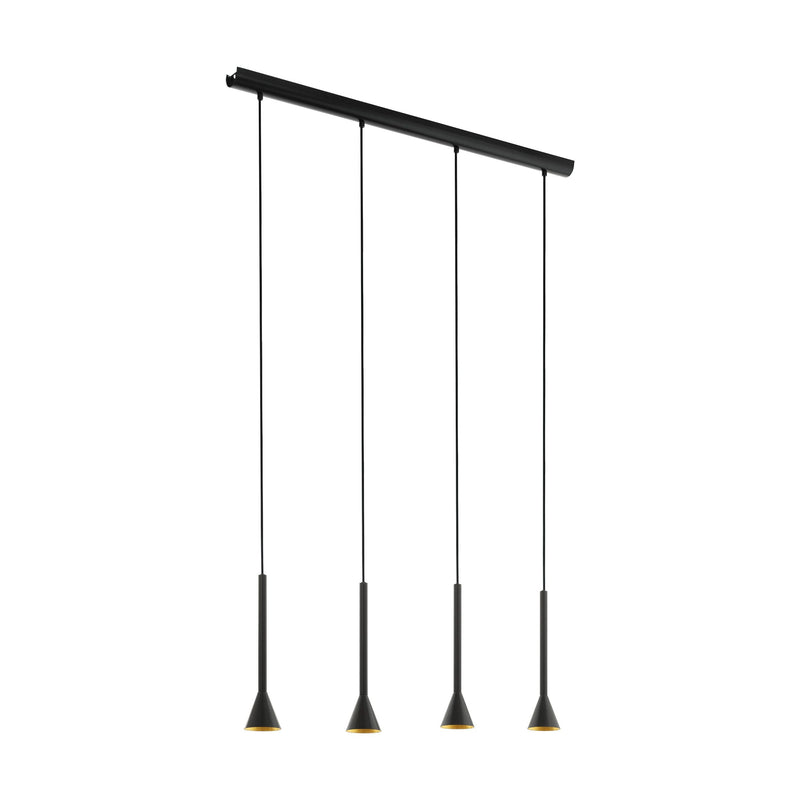 Cargue la imagen en el visor de la galería, Candeeiro de Tecto Suspenso LED Preto e Ouro CORTADERAS EGLO
