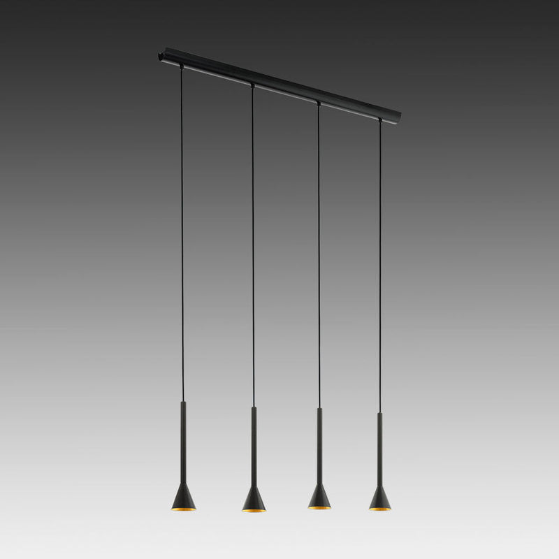 Cargue la imagen en el visor de la galería, Candeeiro de Tecto Suspenso LED Preto e Ouro CORTADERAS EGLO
