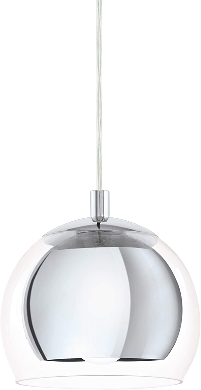 Carregue imagem no visualizador da galeriaCandeeiro de Tecto Suspenso Cromado com Vidro Transparente ROCAMAR EGLO
