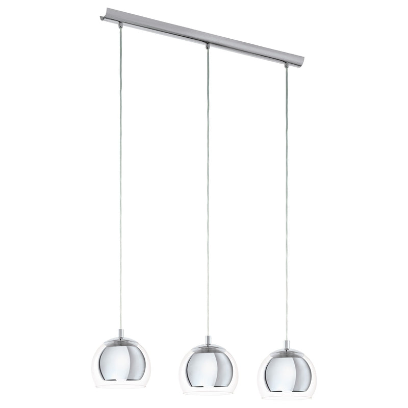 Carregue imagem no visualizador da galeriaCandeeiro de Tecto Suspenso Cromado com Vidro Transparente ROCAMAR EGLO
