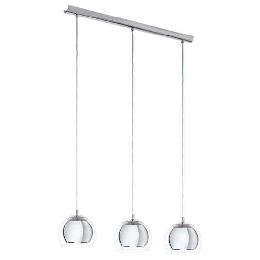 Candeeiro de Tecto Suspenso Cromado com Vidro Transparente ROCAMAR EGLO