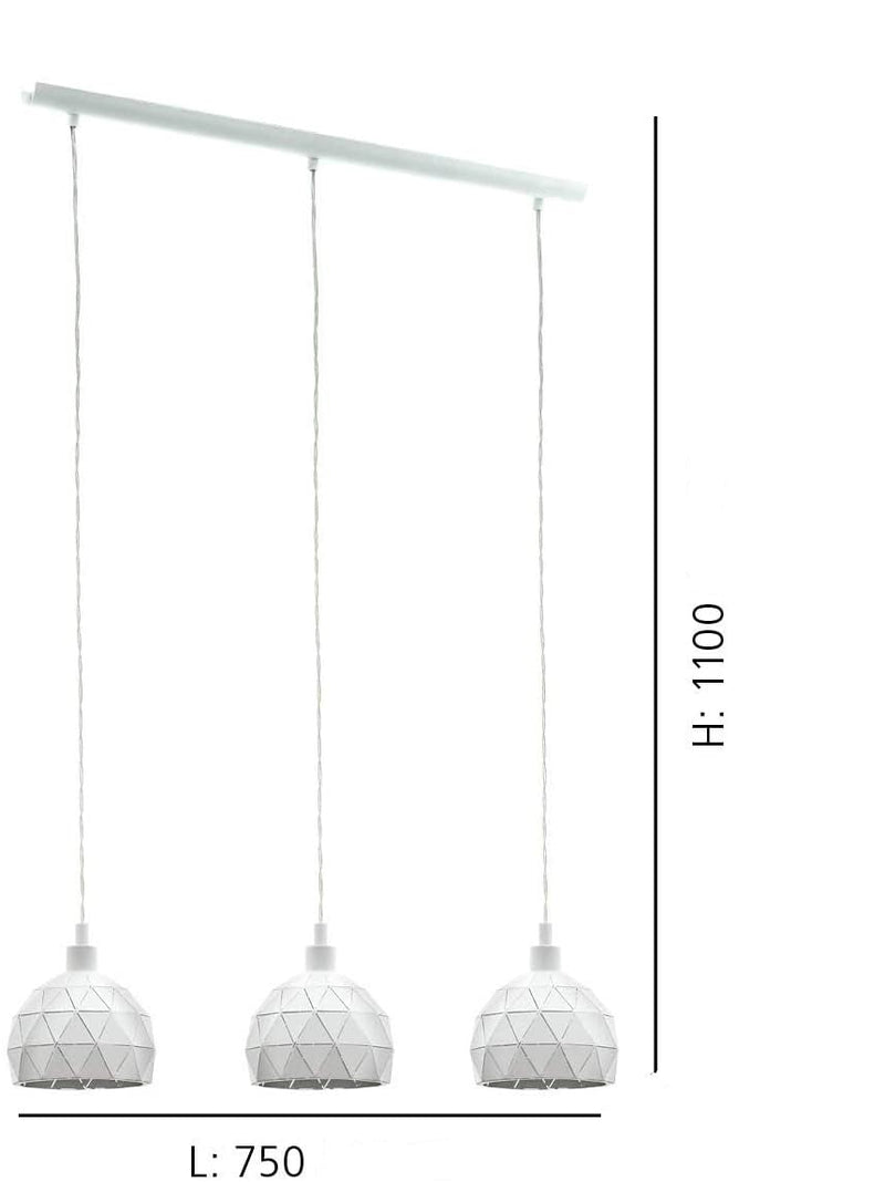 Carregue imagem no visualizador da galeriaCandeeiro de Tecto Suspenso com Design Moderno e Abajures Brancos ROCCAFORTE EGLO
