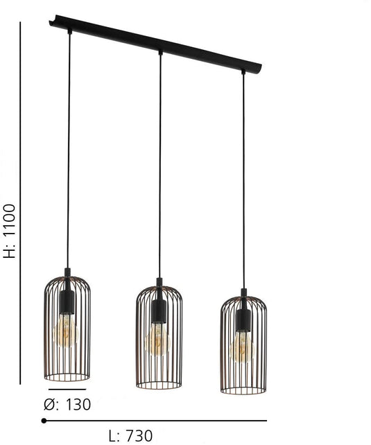 Candeeiro de Teto Vintage Roccamena 49645 EGLO