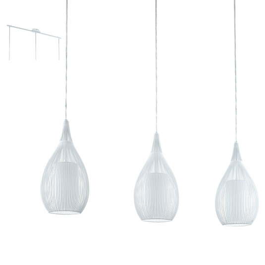 Candeeiro de Tecto Suspenso Branco com Vidro Opalino RAZONI EGLO