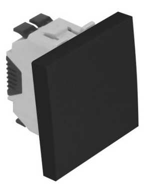 Efapel - Interruptor unipolar 2 módulos, negro mate, 45011 SPM - Serie Quadro 45