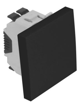 Efapel - Unipolaire schakelaar 2 modules, mat zwart, 45011 SPM - Quadro 45 Serie