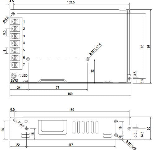 Carregue imagem no visualizador da galeriaDriver fita de led LRS-150w-24v 159x97x30mm IP20 
