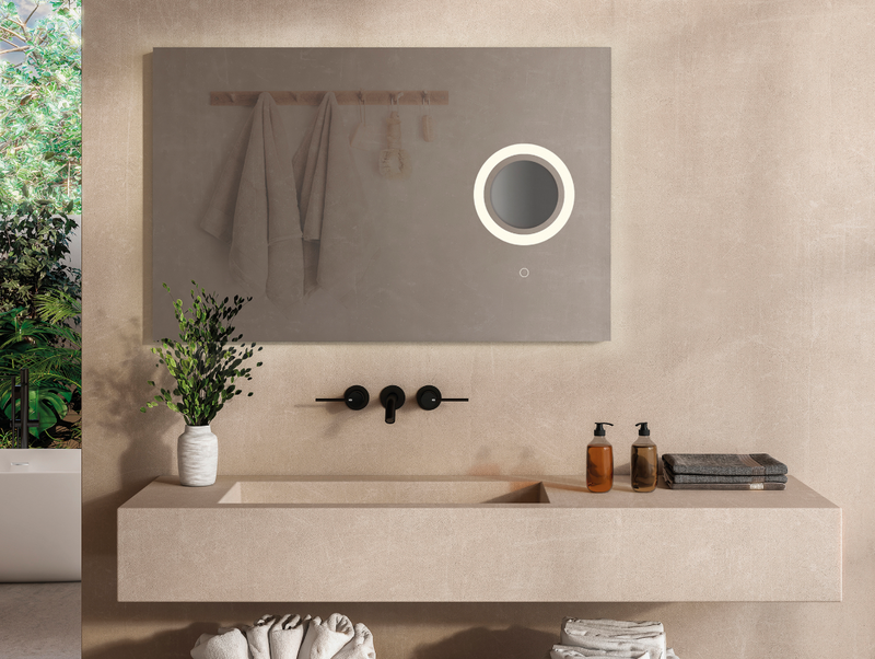 Chargez l&#39;image dans la visionneuse de la galerie, Miroir avec LED et amplification x5 - 1100 x 700 mm
