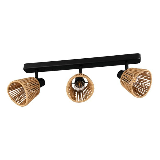 Foco de Teto com Metal Preto e Corda KEELBY EGLO