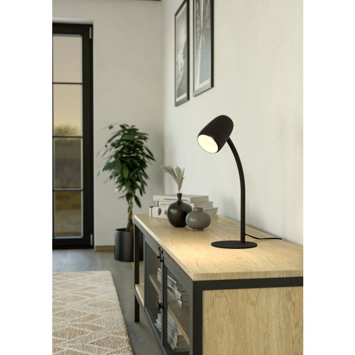 Load image into Gallery viewer, Candeeiro de Mesa Preto Mate Articulado CARLO EGLO
