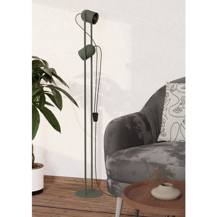 Load image into Gallery viewer, Candeeiro de Pé TILSTON Verde Musgo com Focos Orientáveis E14
