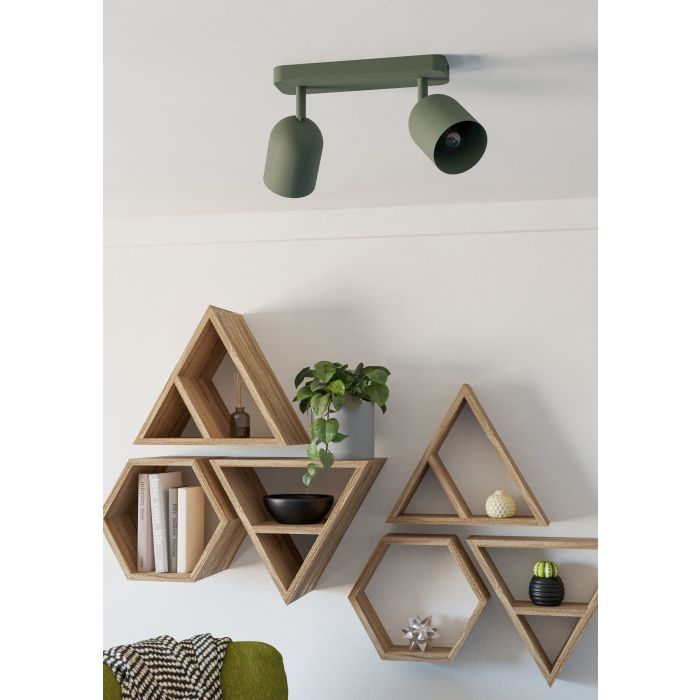 Load image into Gallery viewer, Foco de Teto com Dois Focos E14 Verde Musgo Mate TILSTON EGLO
